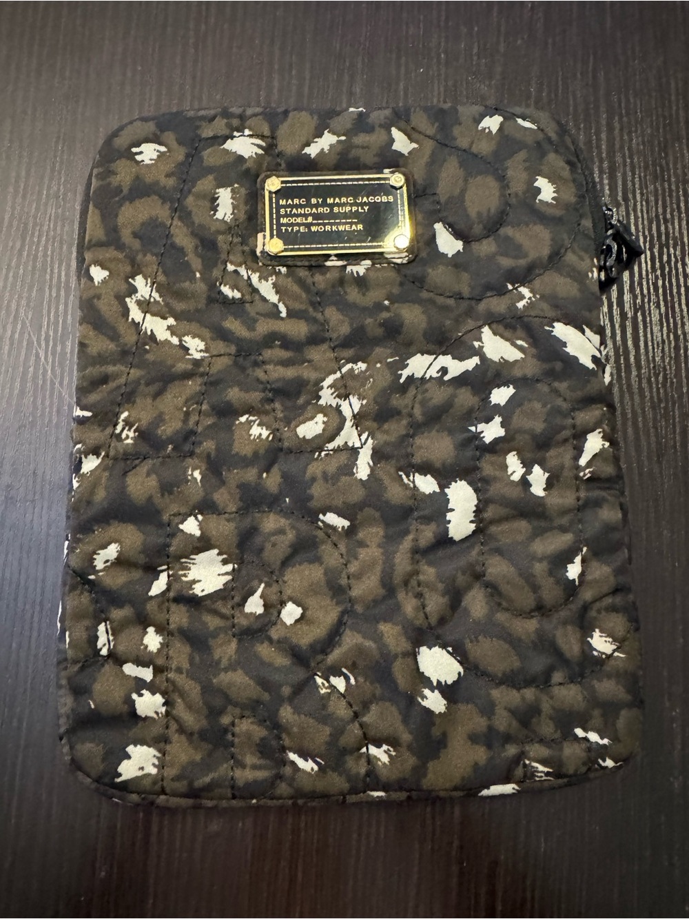 Marc by Marc Jacobs Olive Green and Black Quilted IPad Case